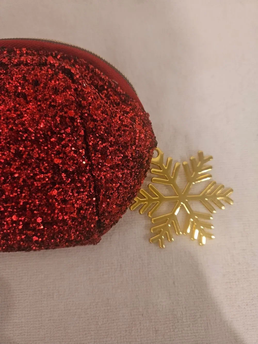 Red Glitter Zip Pouch Women’s Bag